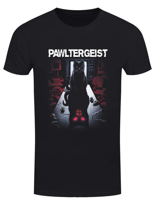 Horror Cats Pawltergeist Men's Black T-Shirt