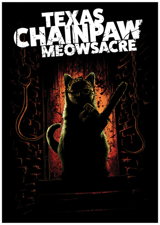 Horror Cats Texas Chainpaw Meowsacre Mini Poster