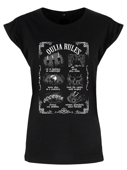 Ouija Board Rules Ladies Premium Black T-Shirt