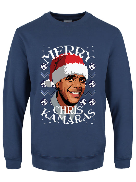 Chris Kamaras Men's Airforce Blue Christmas Jumper