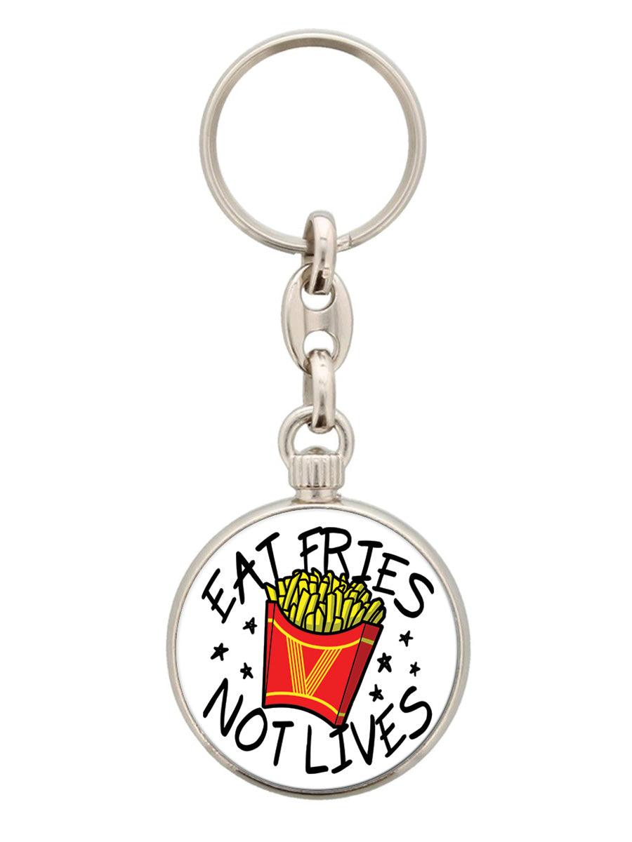 Eat Fries Not Lives Vegan Vegetarian Keyring