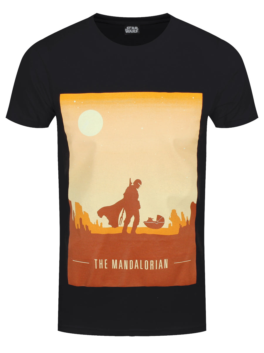 Star Wars Mandalorian Retro Poster Men's Black T-Shirt