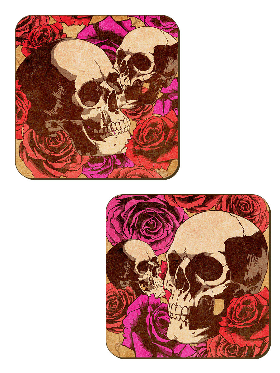 Floral Skulls 4 Piece Coaster Set