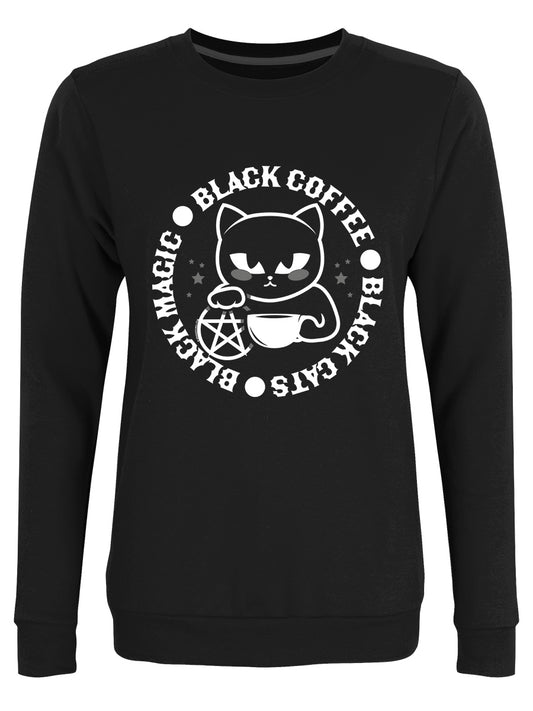 Black Cats, Black Magic, Black Coffee Ladies Black Sweater