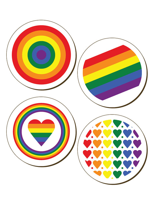 Rainbow Pride 4 Piece Coaster Set