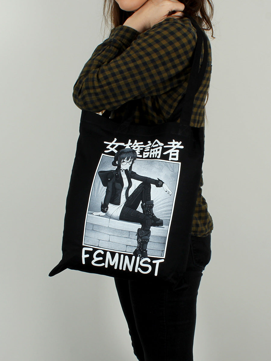 Tokyo Spirit Feminist Black Tote Bag