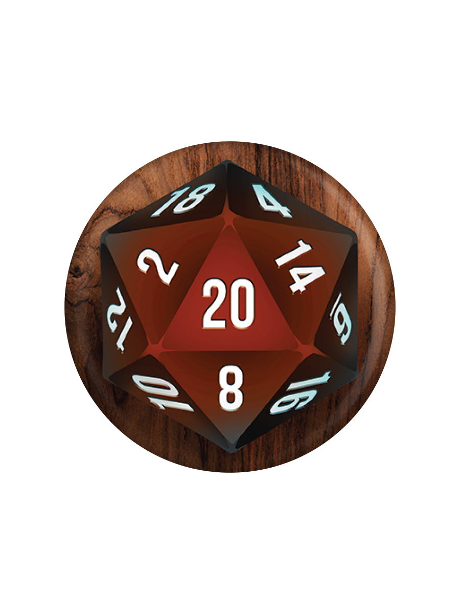 D20 Role Playing Dice Badge