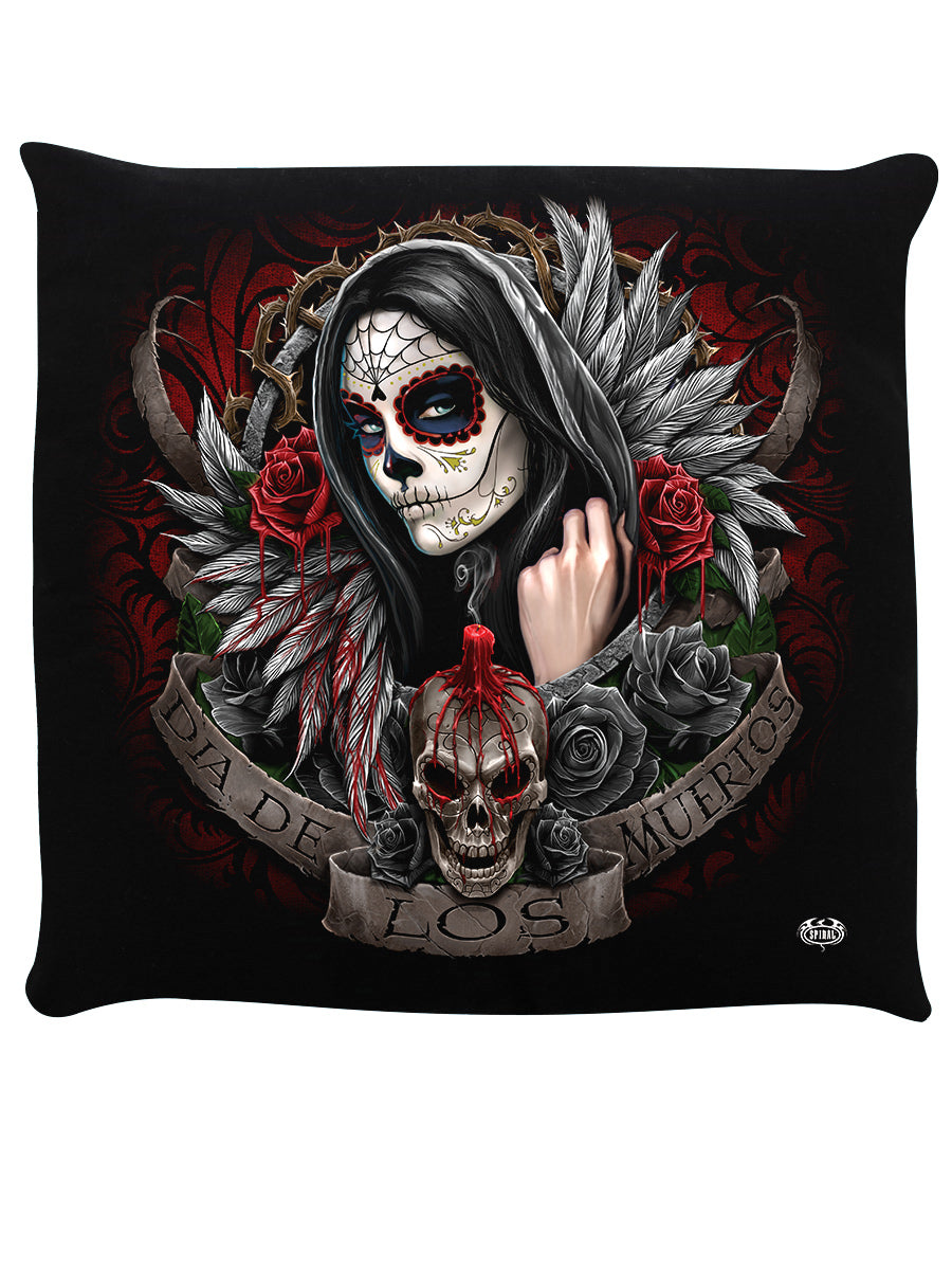 Spiral Muertos Dias Black Cushion