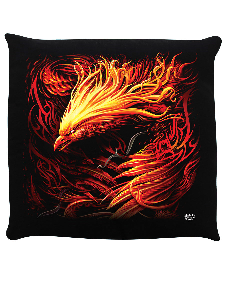 Spiral Pheonix Arisen Black Cushion