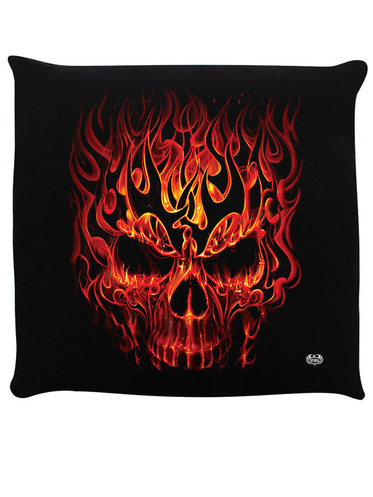 Spiral Skull Blast Black Cushion