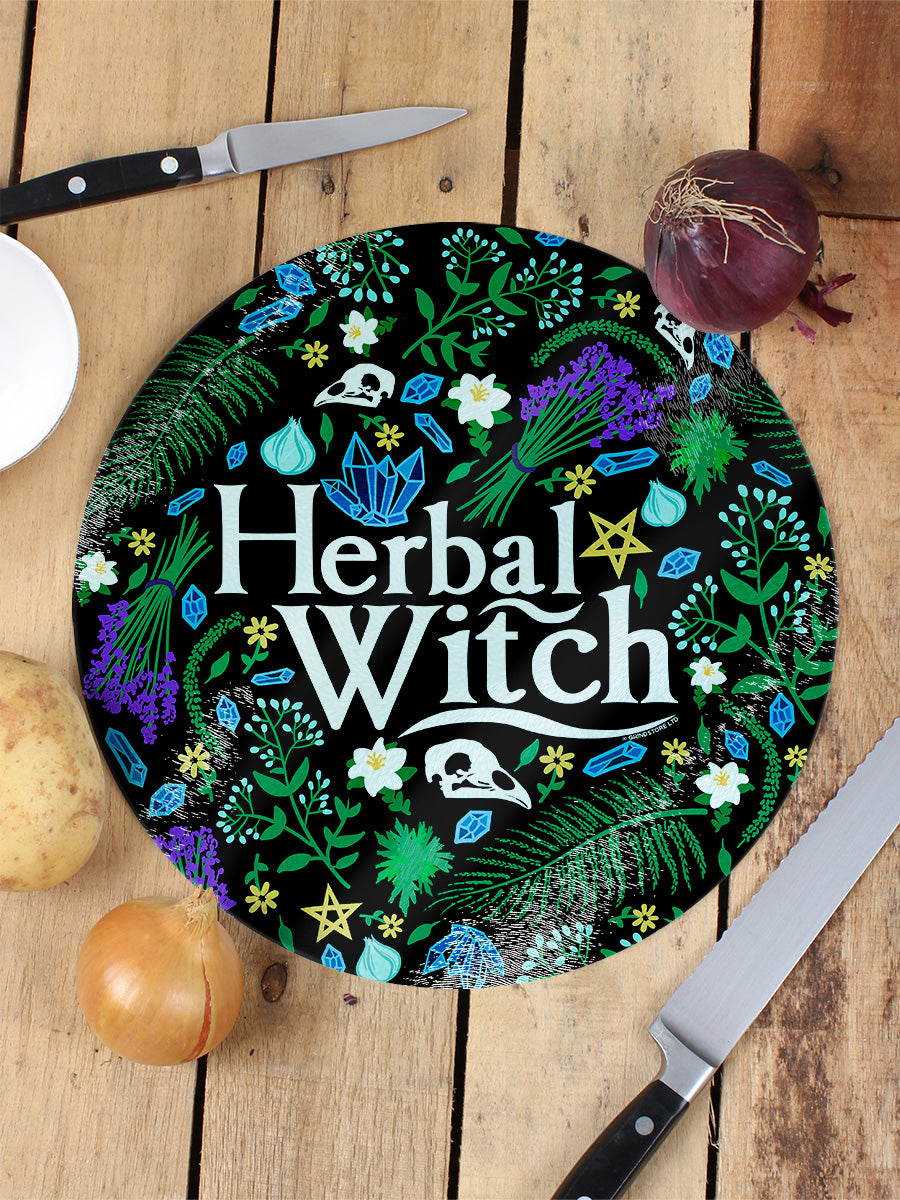 Herbal Witch Glass Chopping Board