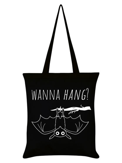 Cute Bat Wanna Hang? Black Tote Bag