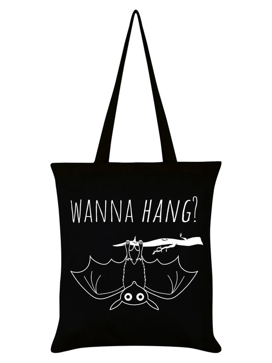 Cute Bat Wanna Hang? Black Tote Bag