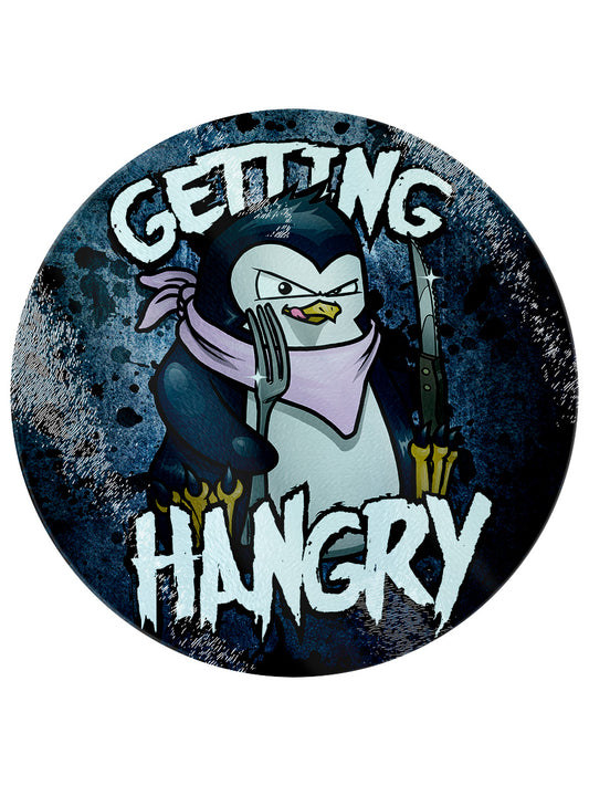 Psycho Penguin Getting Hangry Glass Chopping Board