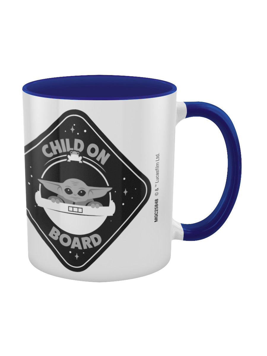 Star Wars The Mandalorian Child On Board Blue Coloured Inner Mug