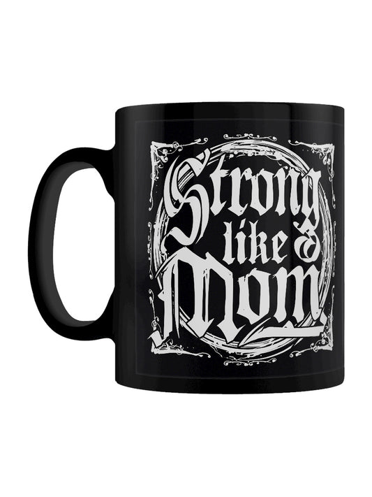 Strong Like A Mom Black Mug