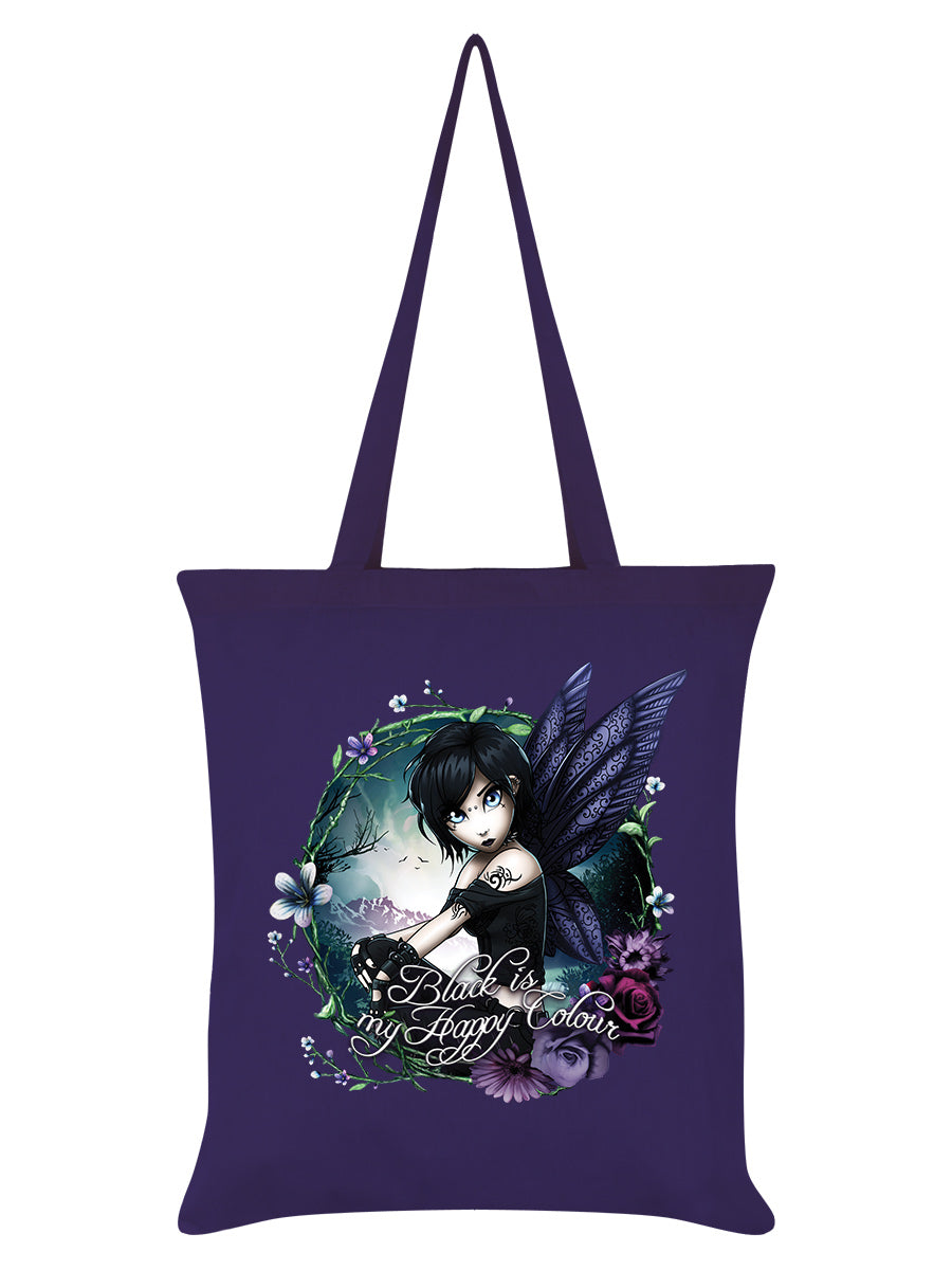 Hexxie Paige Black Is My Happy Colour Purple Tote Bag