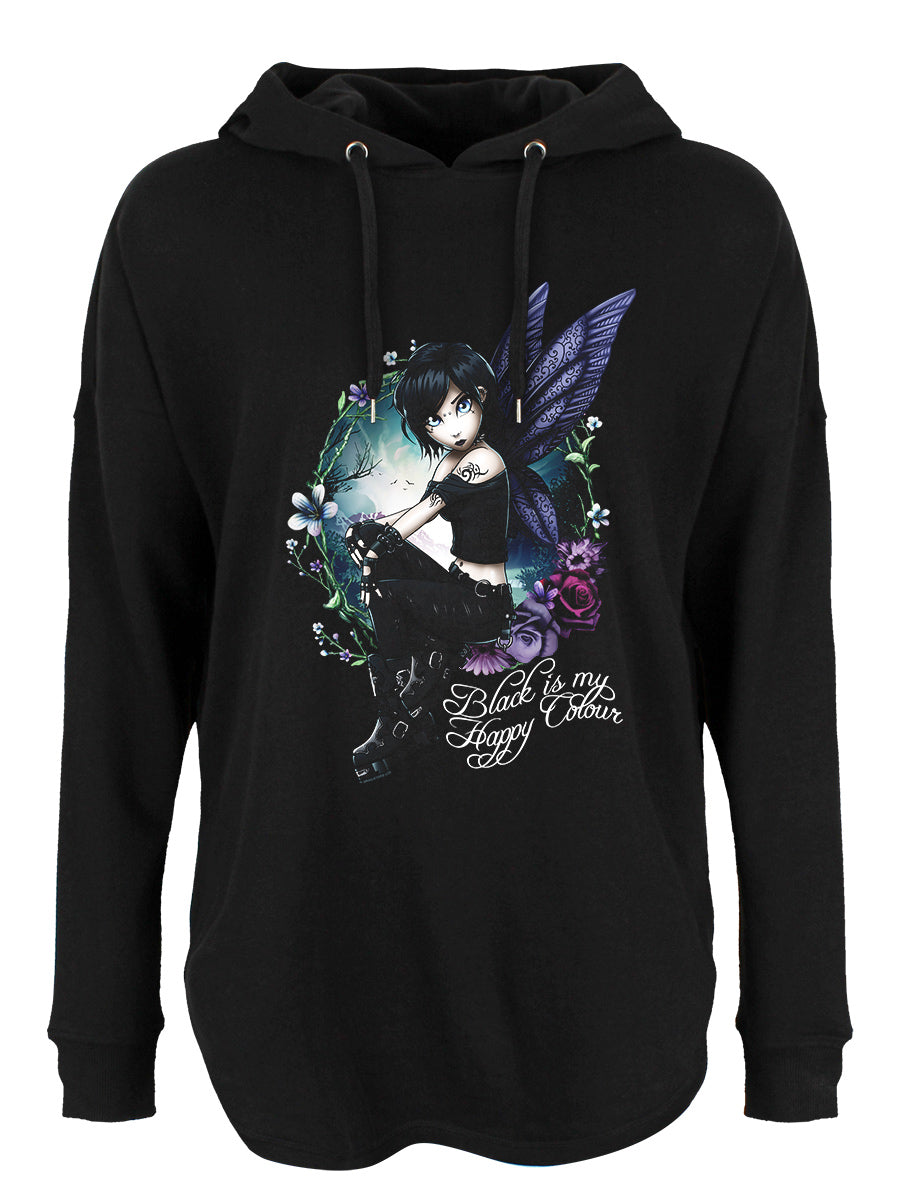 Hexxie Paige Black Is My Happy Colour Ladies Black Oversized Hoodie