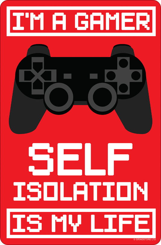 I'm A Gamer Self Isolation Is My Life Greet Tin Card