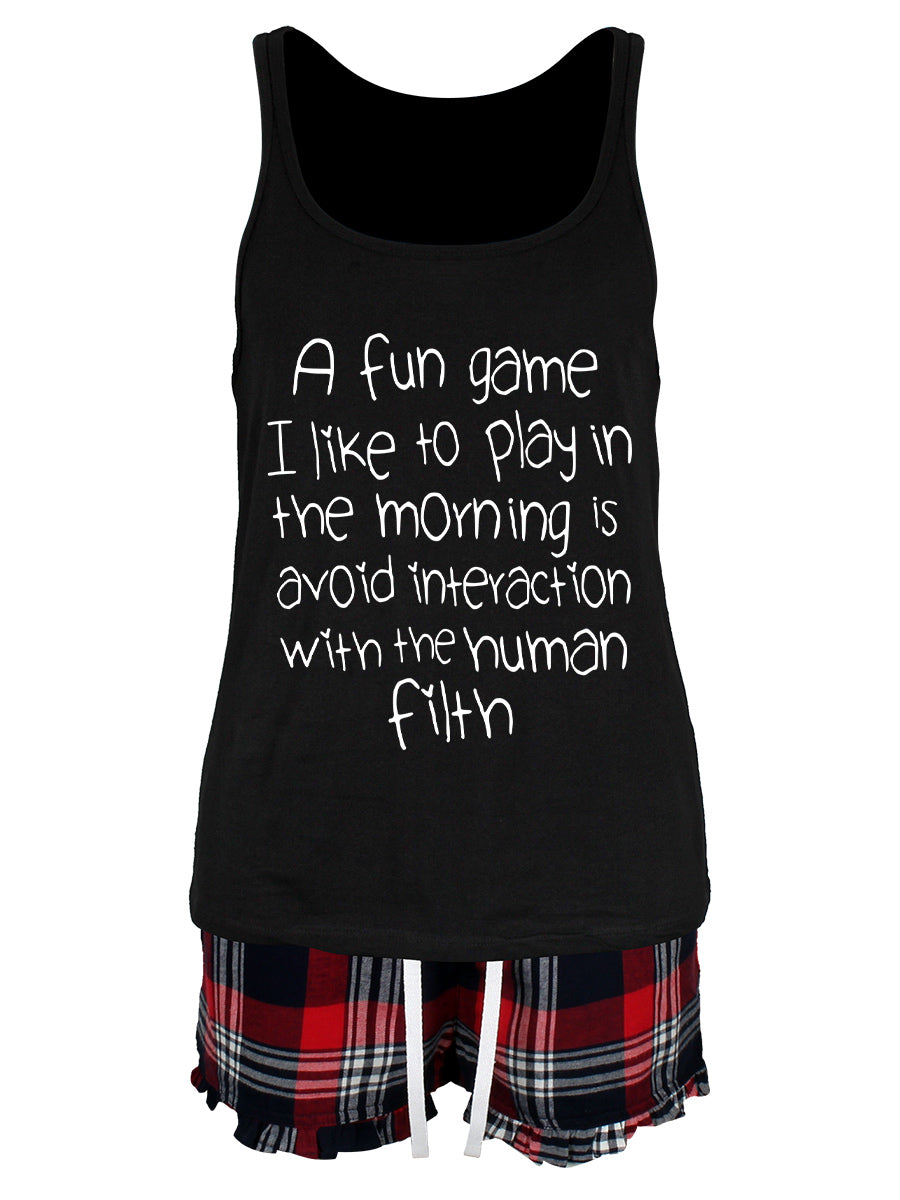 A Fun Game To Play In The Morning Ladies Short Pyjama Set