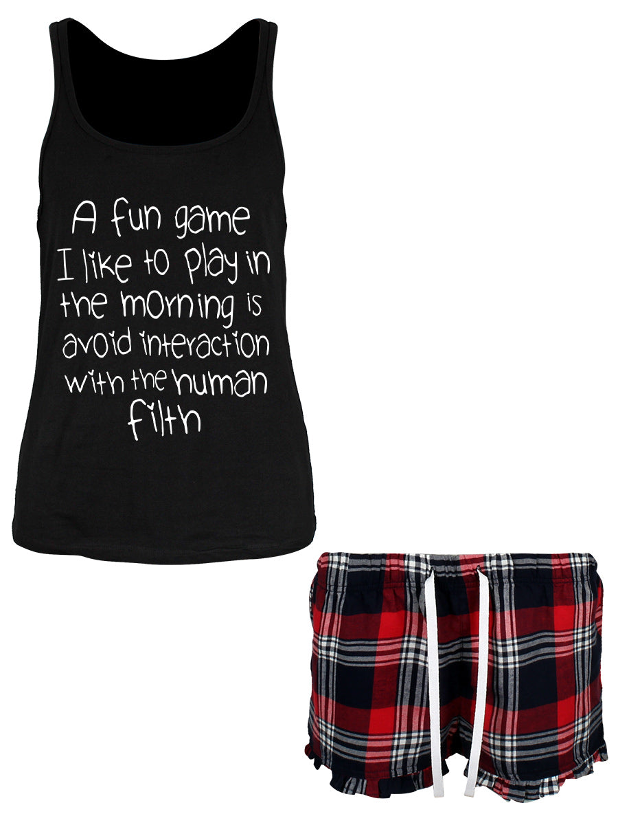 A Fun Game To Play In The Morning Ladies Short Pyjama Set