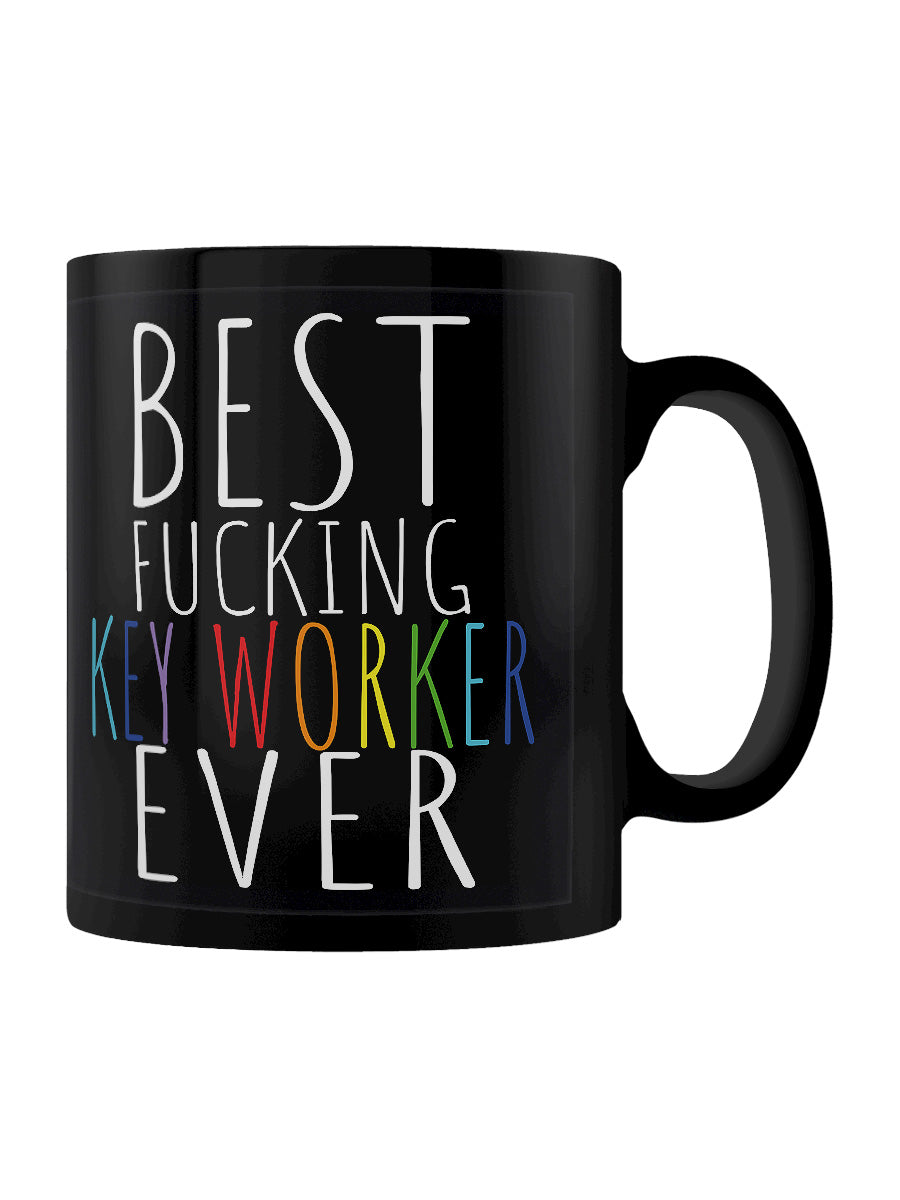 Best Fucking Key Worker Ever Black Mug