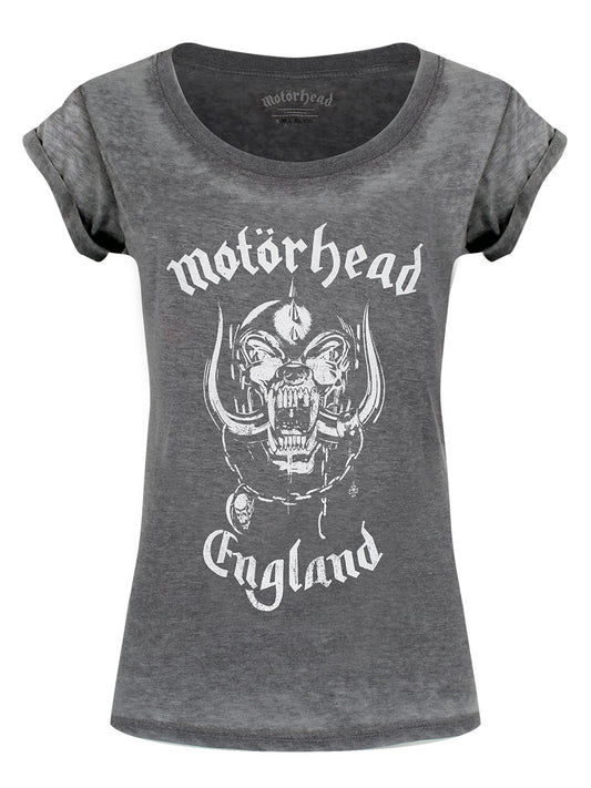 Motorhead England Ladies Burnout T-Shirt