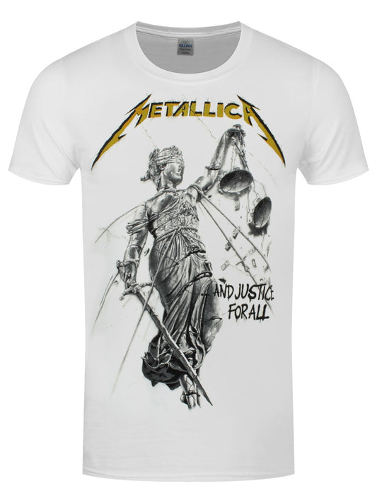 Metallica Justice Album Cover Men's White T-Shirt