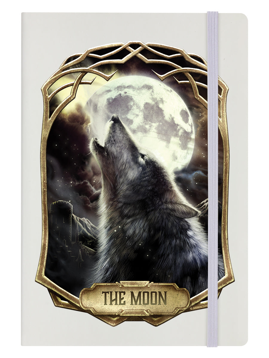 Deadly Tarot Obsidian - The Moon Cream A5 Hard Cover Notebook