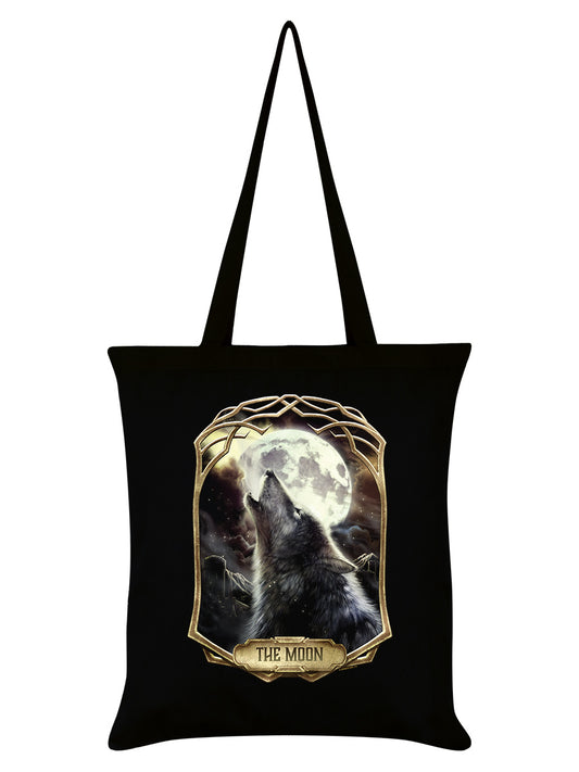 Deadly Tarot Obsidian - The Moon Black Tote Bag