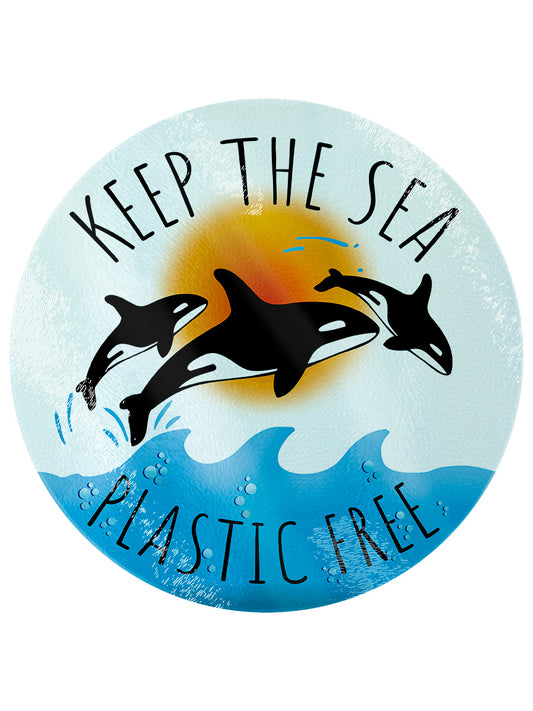 Keep The Sea Plastic Free Glass Chopping Board