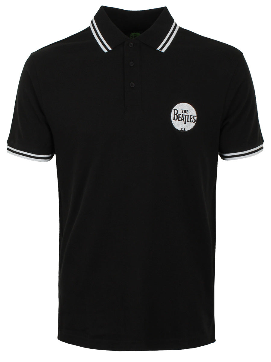 Beatles Drum Logo Men's Black Polo Shirt