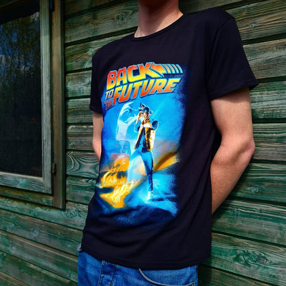 Back To The Future Poster Men's Black T-Shirt