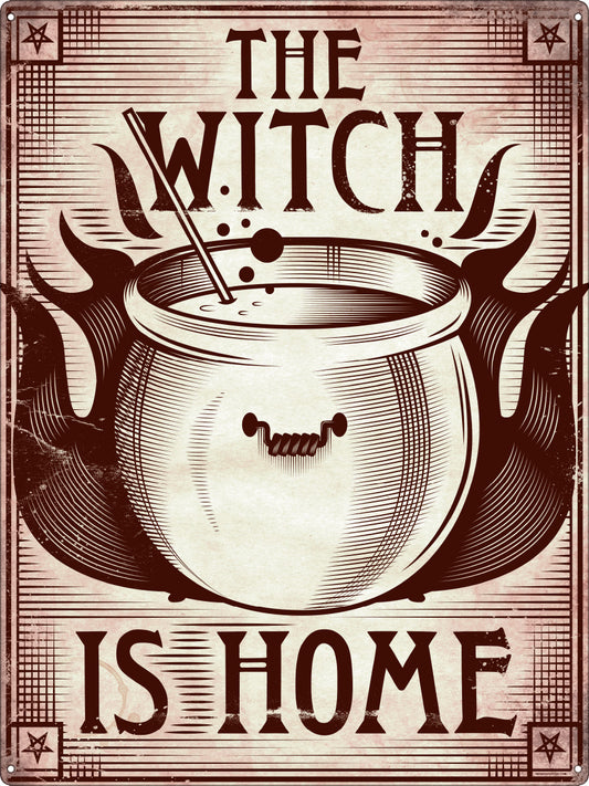 The Witch Is Home Mini Tin Sign