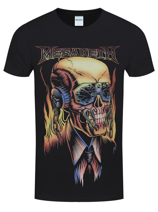 Megadeth Flaming Vic Men's Black T-Shirt