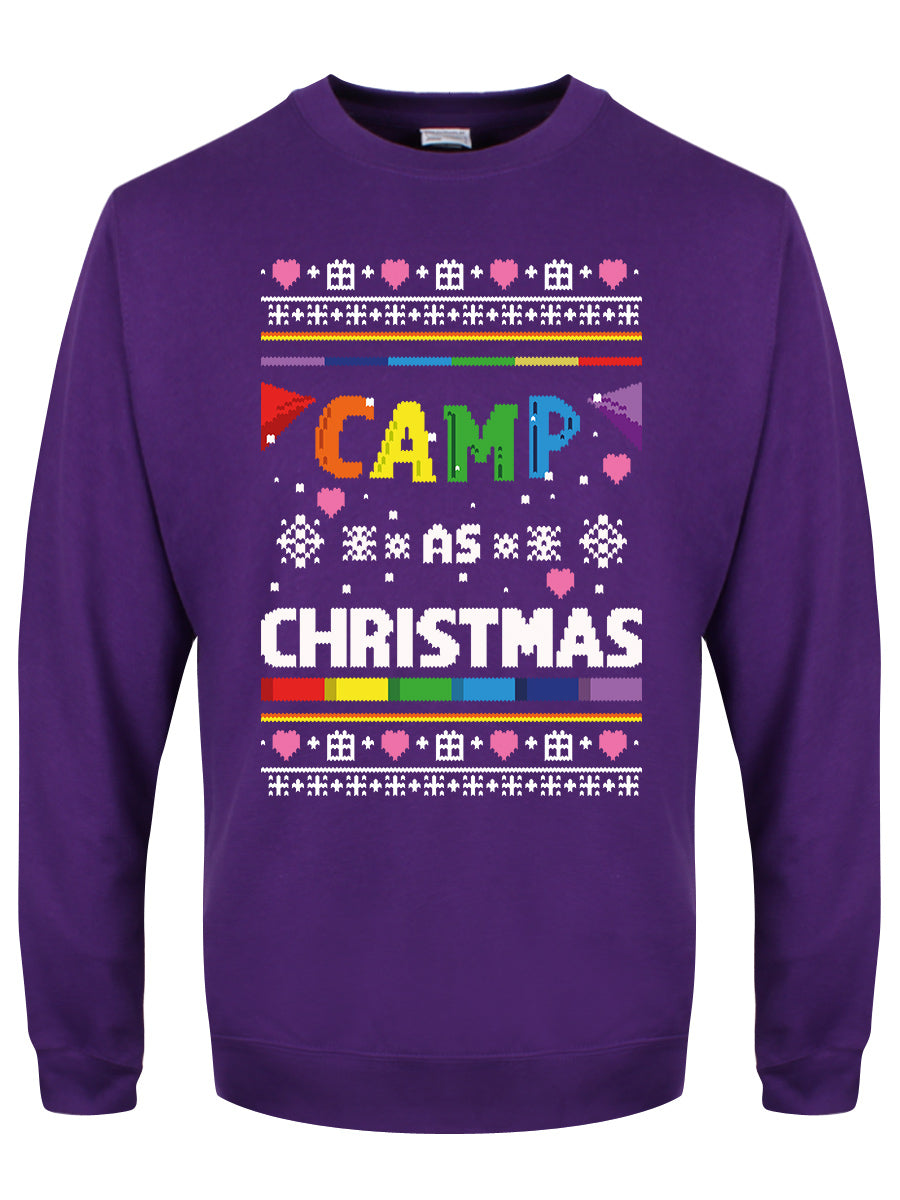 Camp As Christmas Men's Purple Christmas Jumper