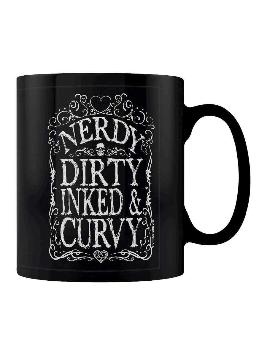 Nerdy Dirty Inked & Curvy Black Mug