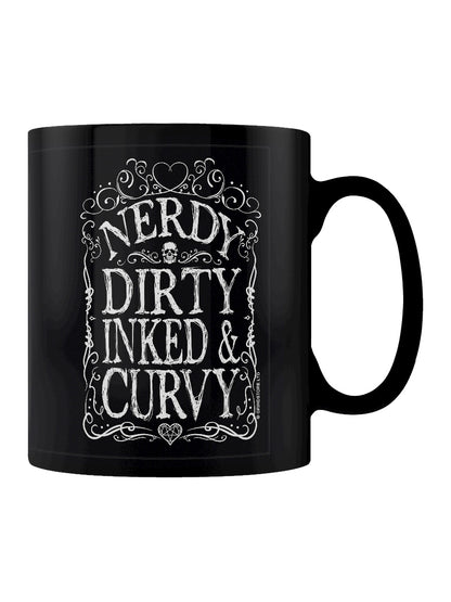 Nerdy Dirty Inked & Curvy Black Mug