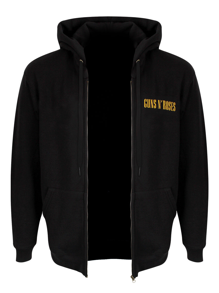 Guns N' Roses Classic Logo Backprint Men's Black Zipped Hoodie