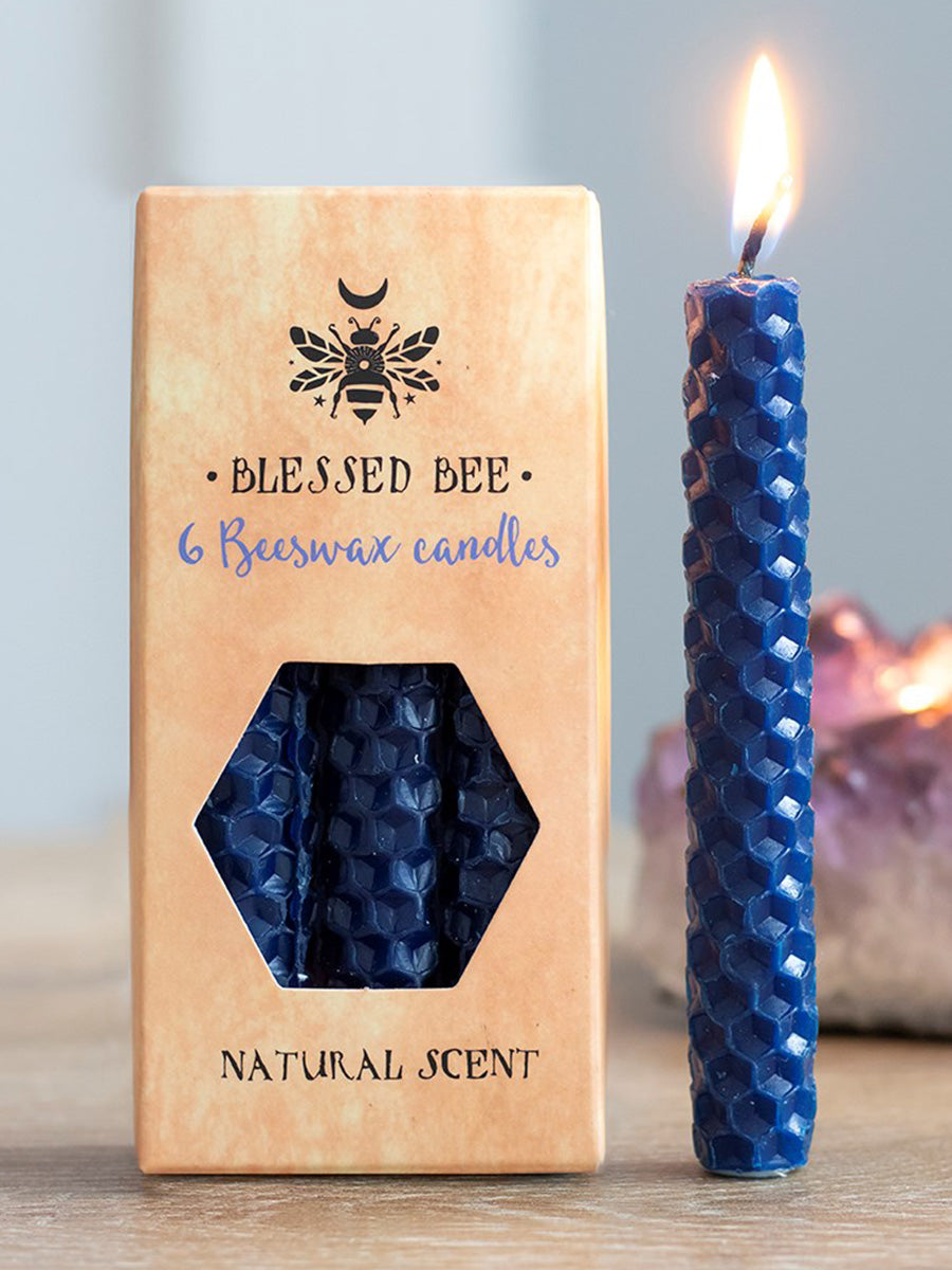 Blessed Bee Blue Beeswax Spell Candles - Protection & Wisdom