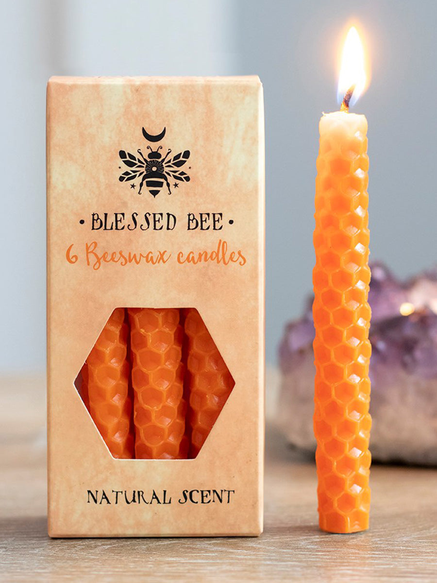 Blessed Bee Orange Beeswax Spell Candles - Confidence & Power