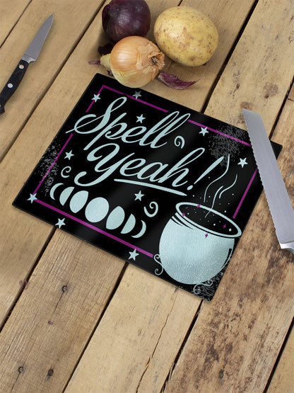 Spell Yeah! Small Glass Chopping Board