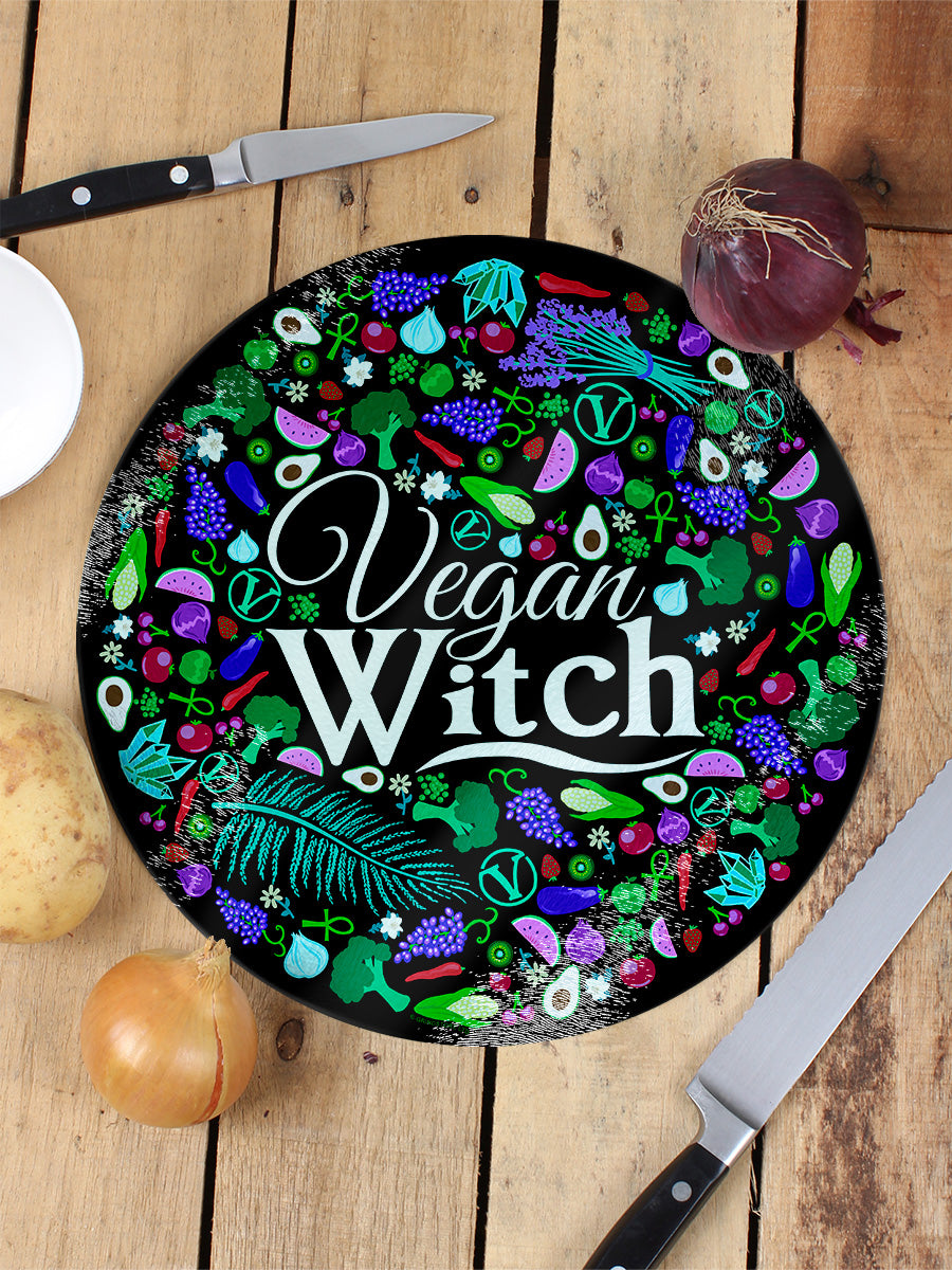 Vegan Witch Glass Chopping Board