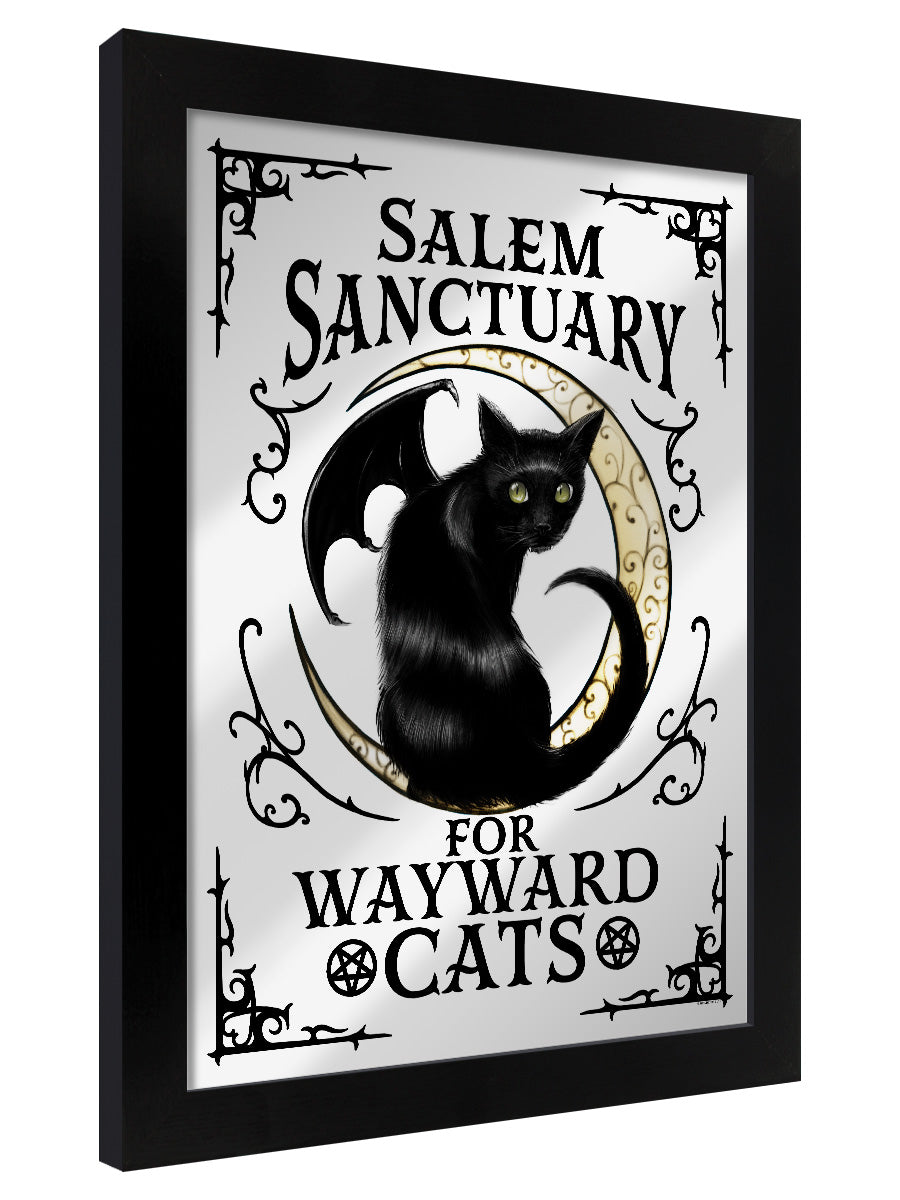 Salem Sanctuary For Wayward Cats Mirrored Tin Sign