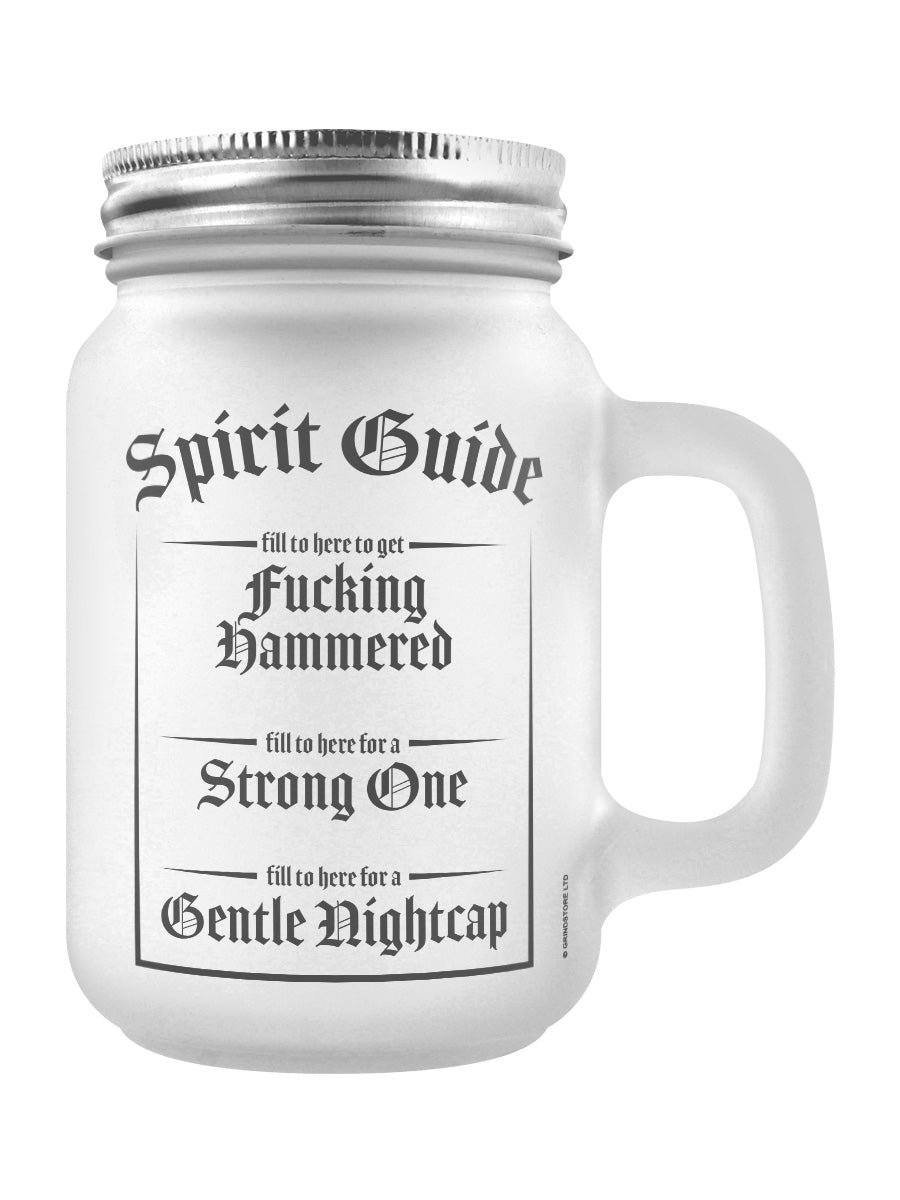 F**king Hammered Or A Gentle Nightcap? Spirit Guide Frosted Glass Mason Jar