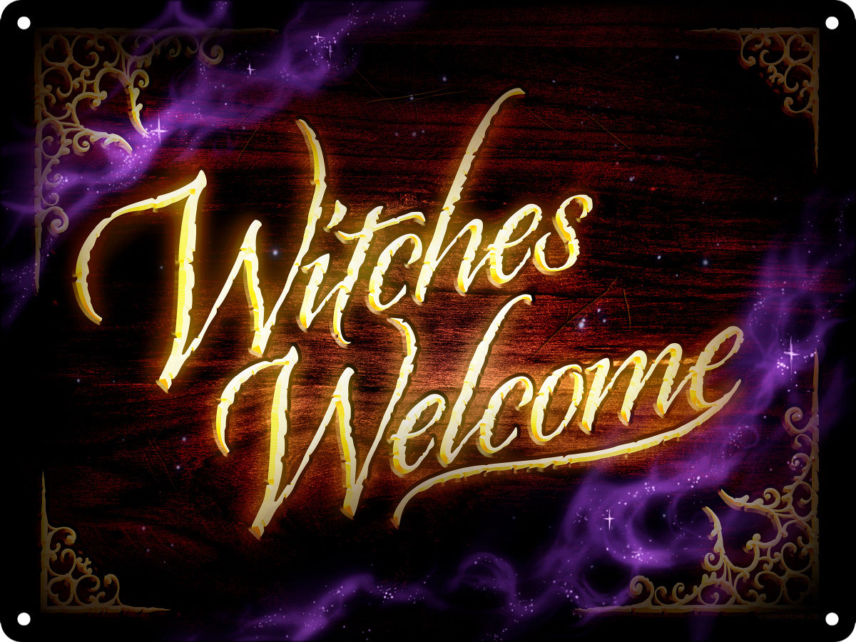Witches Welcome Mini Tin Sign