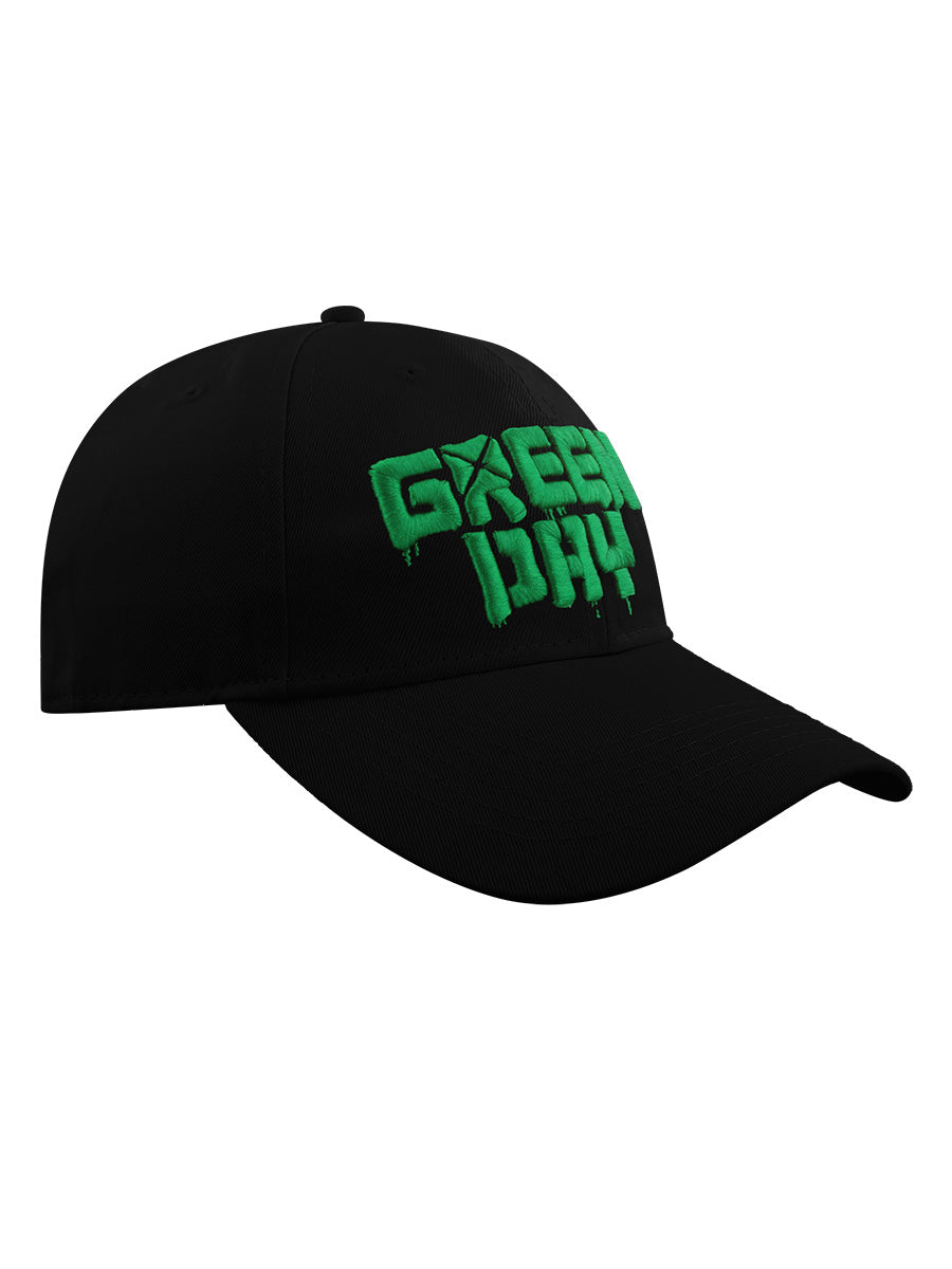 Green Day Dripping Logo Black Baseball Cap