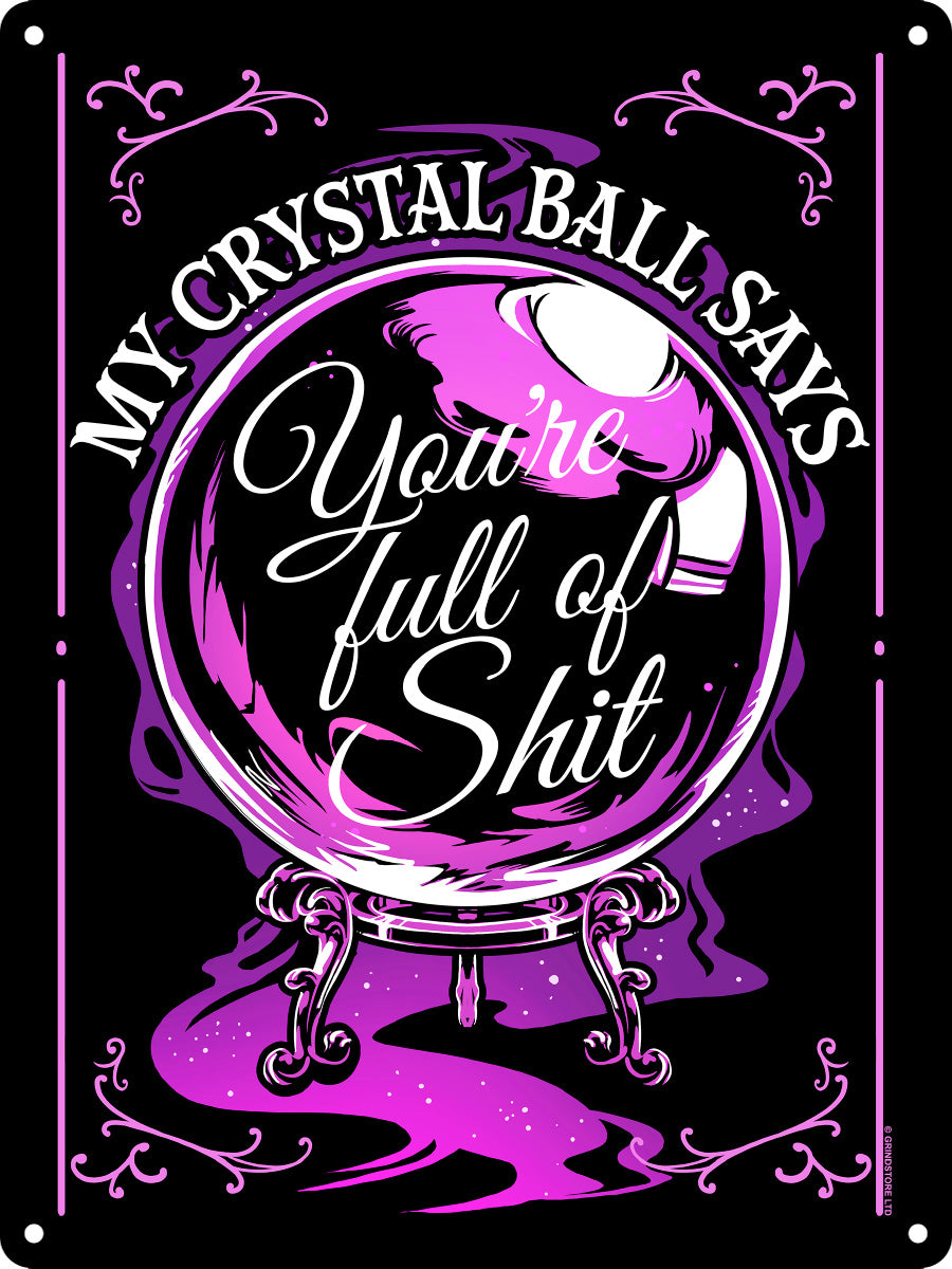 My Crystal Ball Says You're Full Of Shit Mini Tin Sign