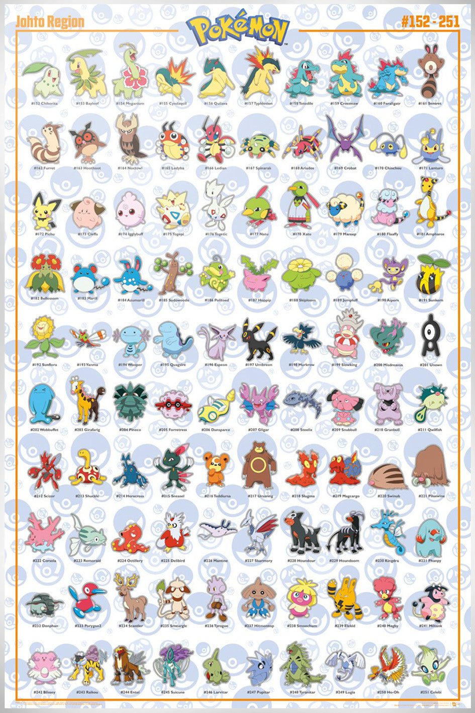 Pokemon Johto Pokemon Maxi Poster