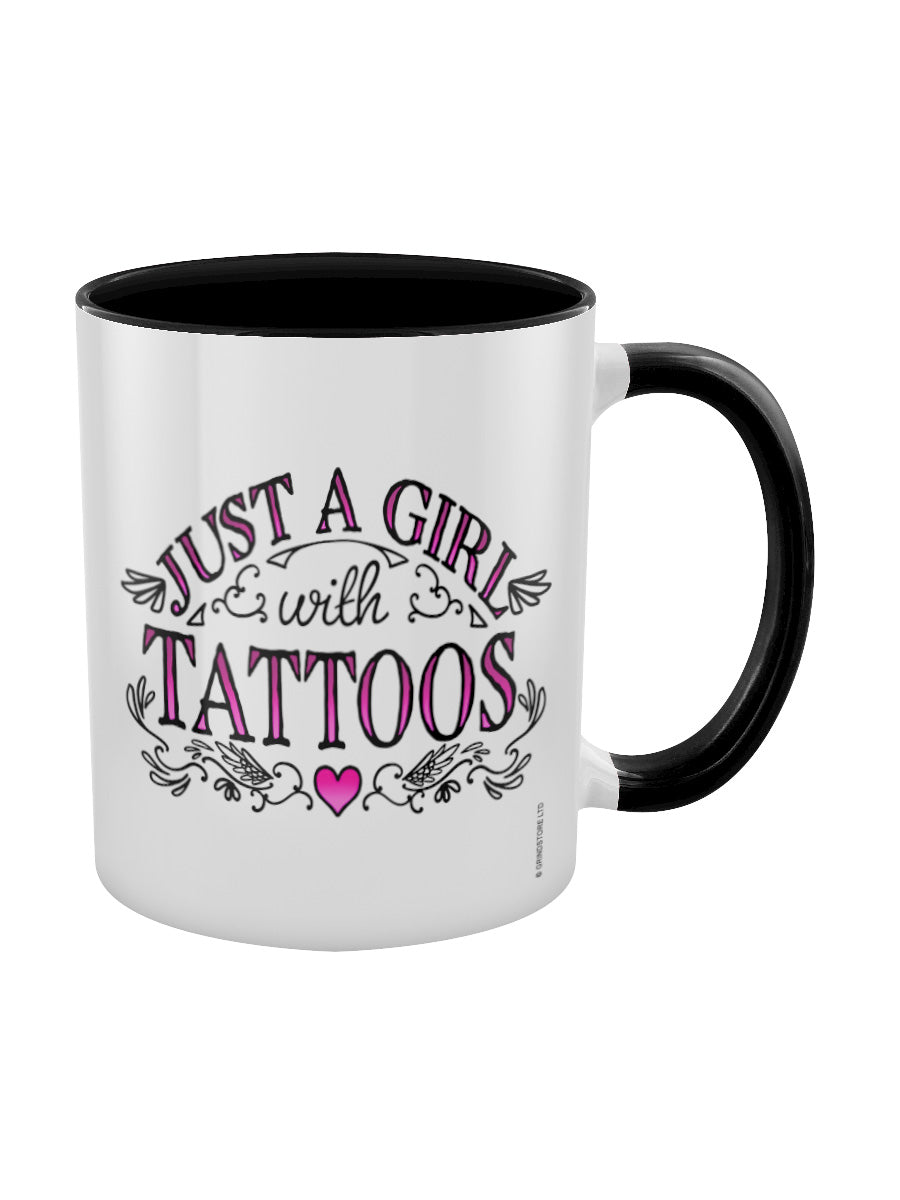 Just A Girl With Tattoos Black Inner 2-Tone Mug